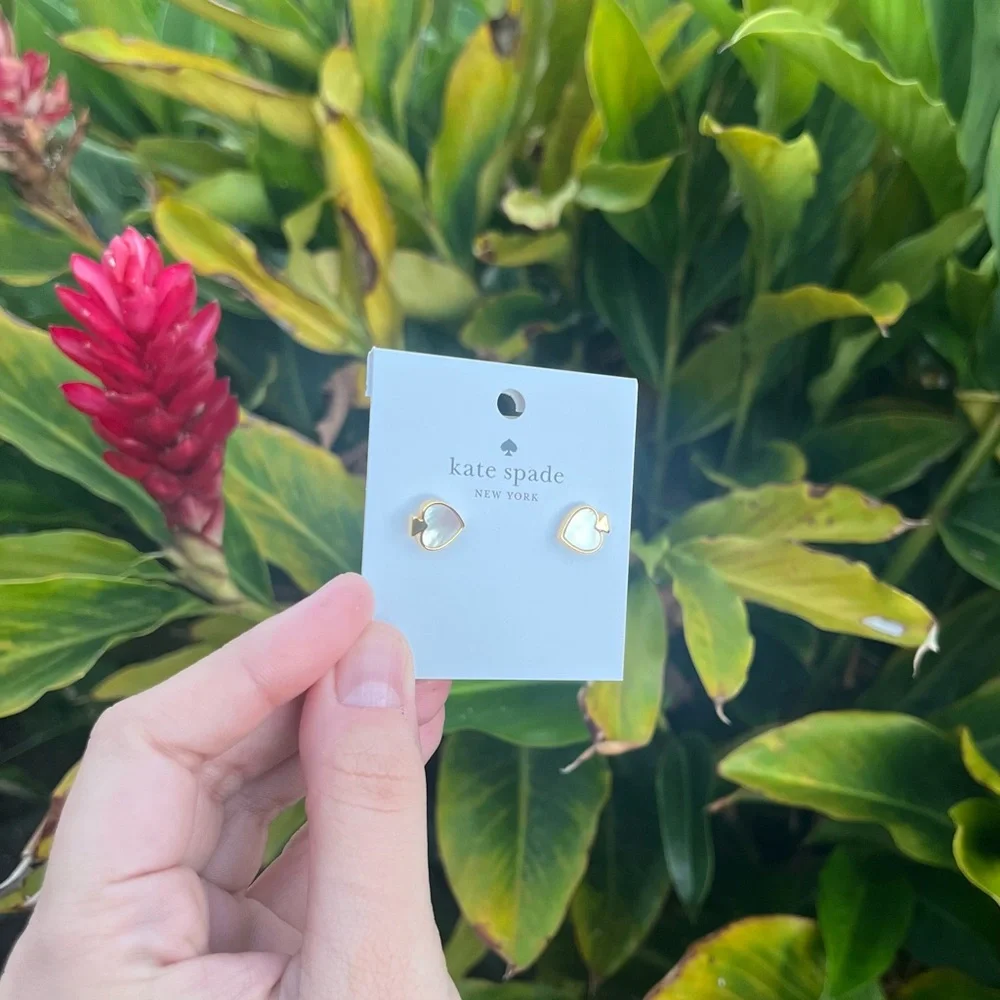 NWT Kate Spade Signature Spade Earrings • Cream Multi